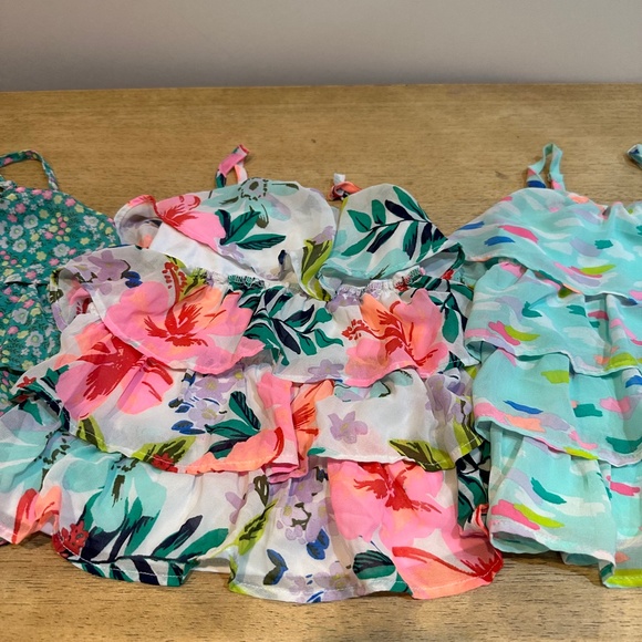 3 Cherokee Girls Ruffle Tiered Swing Spaghetti Strap Floral Top Tank Size 6 Item - Picture 3 of 6